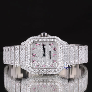Classy branded custom mechanical dials fully white hip hop diamond watch-Gurukrupa-Gems