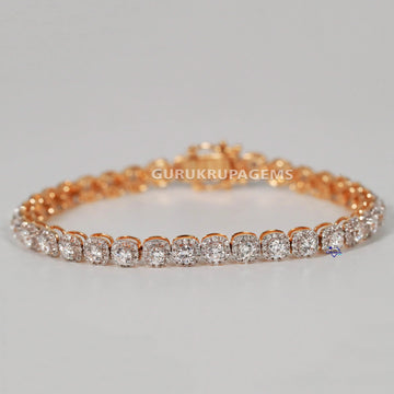 Classy womens collection in 14kt gold lab created diamond bracelet with enhanced VVS clarity Gurukrupa-Gems