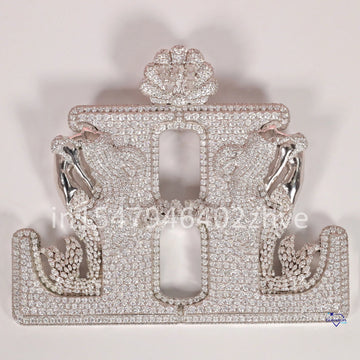 Craft a 14kt white gold pendant with enhanced VVS clarity lab-grown diamonds for timeless elegance and personalized sophistication-Gurukrupa-Gems