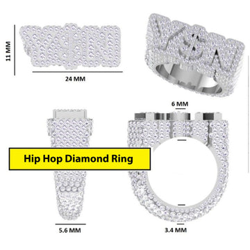 Custom 14kt Rose Gold Cross Hip Hop Ring with Full VVS Diamond Iced Out Shine Gurukrupa-Gems