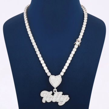 Custom Letter Diamond Pendant with Iced Out Cuban Chain in a Hip Hop Jewelry Set Gurukrupa-Gems