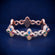 8.5 Inch 9mm Rose Gold Diamond Clover Bracelet Fully Iced Out Lucky Charm and Exclusive Hip Hop Style Gurukrupa-Gems