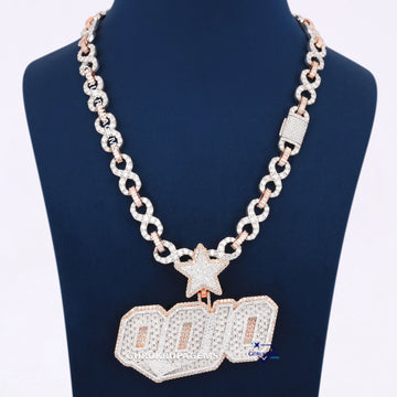 Custom Letter Pendant With Infinity Design Chain In 14KT Gold Gurukrupa-Gems
