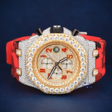 Custom Made Camouflage Red Belt with VVS Clarity Gurukrupa-Gems