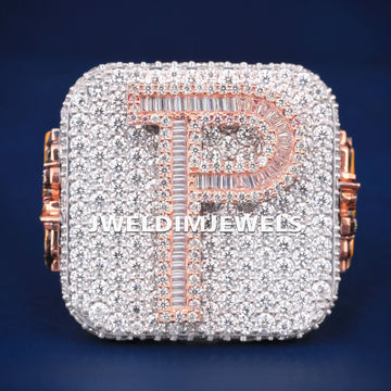 Custom Mens 925 Silver Letter Iced Out Lab Grown Diamond Hip Hop Big Engagement Rings Expensive (Copy) Gurukrupa-Gems