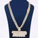 Custom Money Bag Design Letter Pendant with Fully Iced Out Two Tone Cuban Link Chain Necklace Gurukrupa-Gems