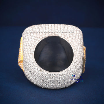 Custom Name and Logo Designer Hip Hop Diamond Ring Gurukrupa-Gems