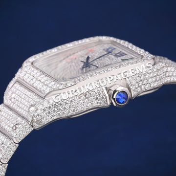 Custom Royal Oak Full Iced Out Moissanite Baguette Watch Hip hop Diamond Stainless Steel Chandilier Dial 42mm Gifts Mens Watch Gurukrupa-Gems