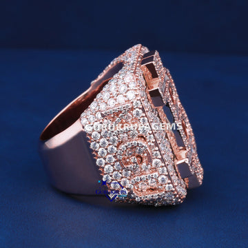 Custom bitcoin logo real diamond hiphop rings Gurukrupa-Gems
