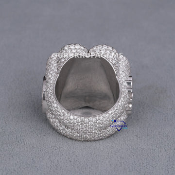 Custom crafted unisex 14 kt gold lab created diamond hiphop ring with advanced vvs clarity Gurukrupa-Gems