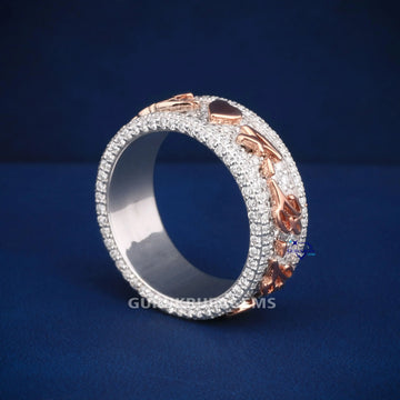 Custom made hip hop diamond wedding engagement band rings Gurukrupa-Gems