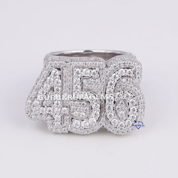 Custom made numeric count hiphop ring engraved brilliant round diamonds iced out for men Gurukrupa-Gems