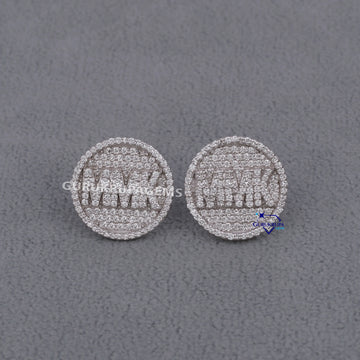 Custom unique daily wear diamond earrings women crafted in 14 kt white gold with labgrown diamonds Gurukrupa-Gems