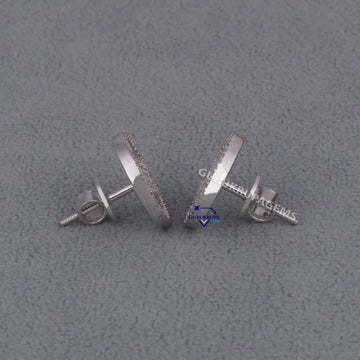 Custom unique daily wear diamond earrings women crafted in 14 kt white gold with labgrown diamonds Gurukrupa-Gems