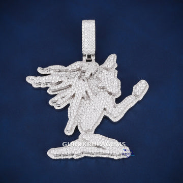 Custom unique design vvs clarity fully iced out diamond pendant - Gurukrupa-Gems