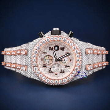 Customize Hip Hop Diamond Watch Chronograph Collet Style Gurukrupa-Gems