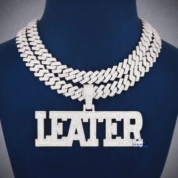 Customized Cuban Chain Pendant in Moissanite Gurukrupa-Gems