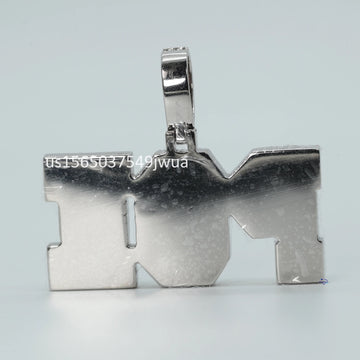 Customized diamond pendant in 14 kt white gold for hip hop lover crafted for men and women