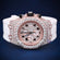 Customized white color strap diamond watch gift for men this valentine Gurukrupa-Gems