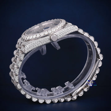 Day and date style fully iced out diamond watch Gurukrupa-Gems