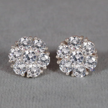 Divine Splendor Diamond Earrings for women in 14 kt white gold with vvs clarity diamonds Gurukrupa-Gems