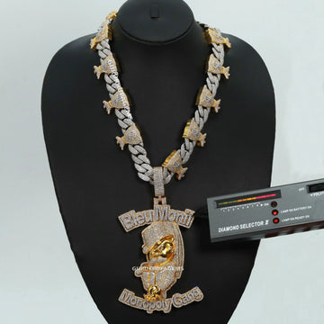 Effortless Elegance with Chain and Pendant two tone Fusion in 14 kt gold lab grown diamond with vvs clarity Gurukrupa-Gems