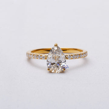 Elegant 14kt white gold ring with VVS clarity labgrown diamonds for women perfect for engagement or parties