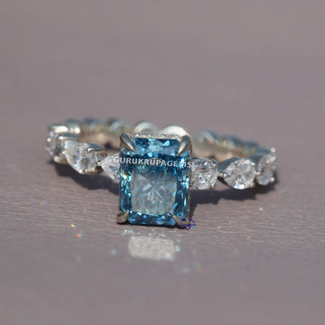 Elegant and chic our designer girls ring accessory is crafted in 14kt white gold with labgrown diamonds Gurukrupa-Gems