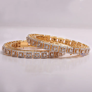 Elevate Your Style with Sophistication jewelry bangles with 14 kt yellow gold vvs clarity diamonds Gurukrupa-Gems