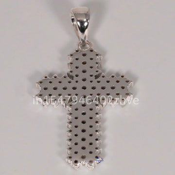 Elevate your faith with our stunning cross pendant crafted in 14kt white gold with flawless lab-grown diamonds