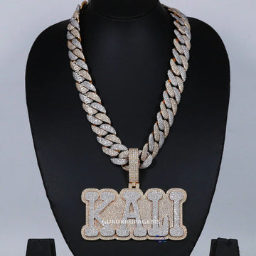 Elevate your style with our 14 kt two tone gold hip hop diamond chain pendant with vvs clarity diamond Gurukrupa-Gems