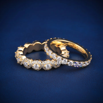 Engagement and wedding bands customized round cuts Gurukrupa-Gems