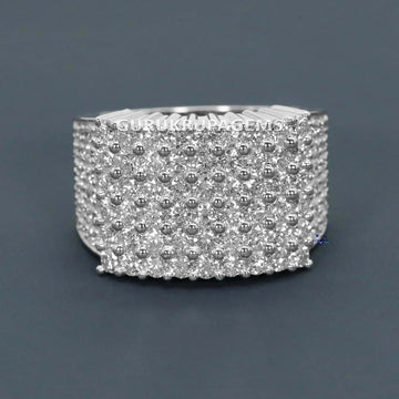 Evaluate our newly designed 14 kt white gold laboratory grown diamond hip hop ring exhibiting VVS clarity. Gurukrupa-Gems