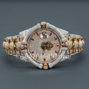 Experience a unique and attractive design with a fully iced-out moissanite diamond watch-Gurukrupa-Gems
