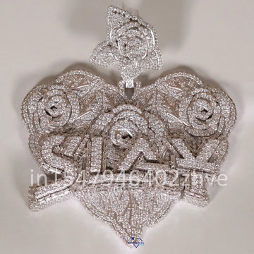 Fashion an irresistible 14kt white gold pendant adorned with a captivating in lab-grown diamonds-Gurukrupa-Gems