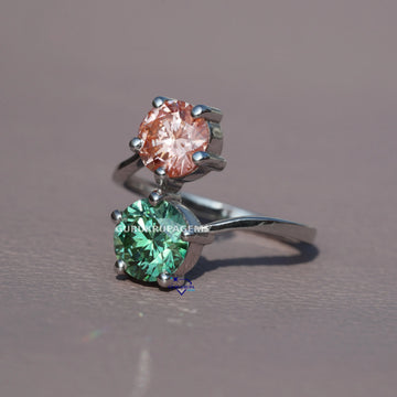 Fashionable women solitaire wedding ring engagement diamond in 14 kt white gold Gurukrupa-Gems