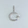 Finely crafted this moon with star 14 kt white gold lab grown diamond pendant with vvs clarity