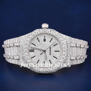 Full White Arabic Dial Diamond Watch Most Expensive Luxury Watches in the World in Iced Out Silver Rapper Watches Gurukrupa-Gems