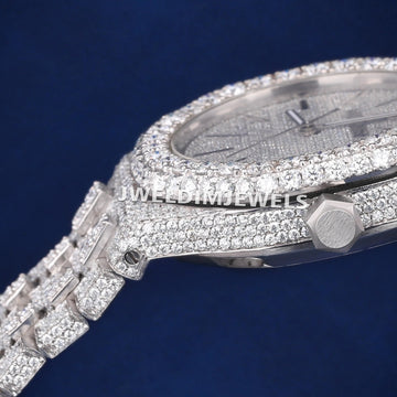 Full White Arabic Dial Diamond Watch Most Expensive Luxury Watches in the World in Iced Out Silver Rapper Watches Gurukrupa-Gems