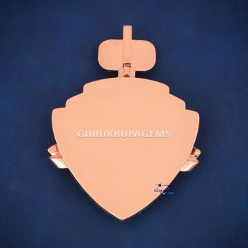 Full rose gold colored gemstone rocket pendant logo inspired design - Gurukrupa-Gems