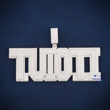 Full white custom letter iced out jewelry pendant Gurukrupa-Gems