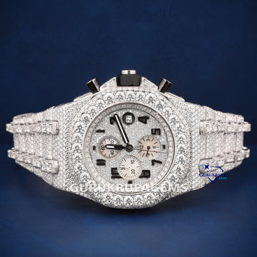 Full white day and date presidential diamond watch Gurukrupa-Gems
