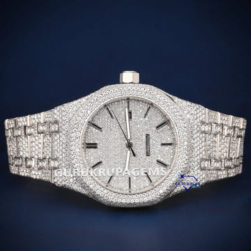Full white hip hop diamond vvs clarity watch Gurukrupa-Gems