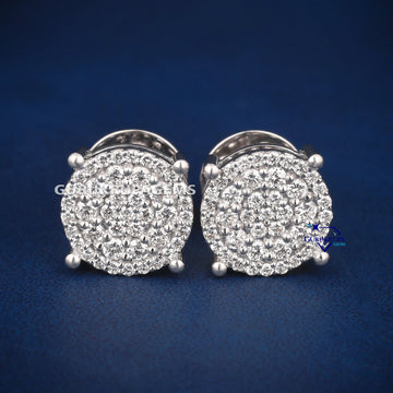 Full white vvs clarity diamond earrings for men Gurukrupa-Gems