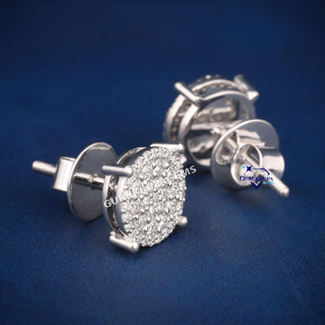 Full white vvs clarity diamond earrings for men Gurukrupa-Gems