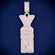 Custom Iced Out PA Initial Letter Pendant in Two Tone Rose Gold with Full Emerald Baguette & Round Diamonds for Unisex Gurukrupa-Gems