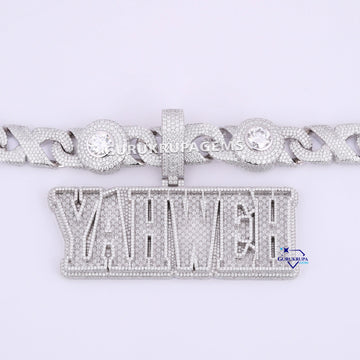 Fully Iced Out VVS Clarity Lab Grown Diamond Chain Pendant For Party Wear Gurukrupa-Gems