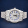 Fully Iced Out White Classy Watches for Women with Arabic Orange Numerals and Diamond Gurukrupa-Gems