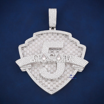 Fully baguette made hip hop diamond pendants custom logo engraved Gurukrupa-Gems
