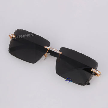Fully classic black toned VVS diamond sunglasses Gurukrupa-Gems